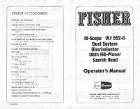 Fisher VLF-552-D - Owners Manual